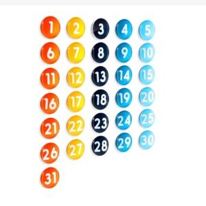 Colorful Numbered Magnets Set for Dry Erase Magnetic Boards